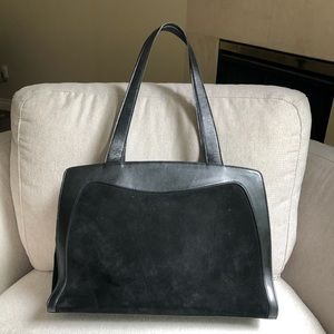 Escada Black Suede and Leather Purse